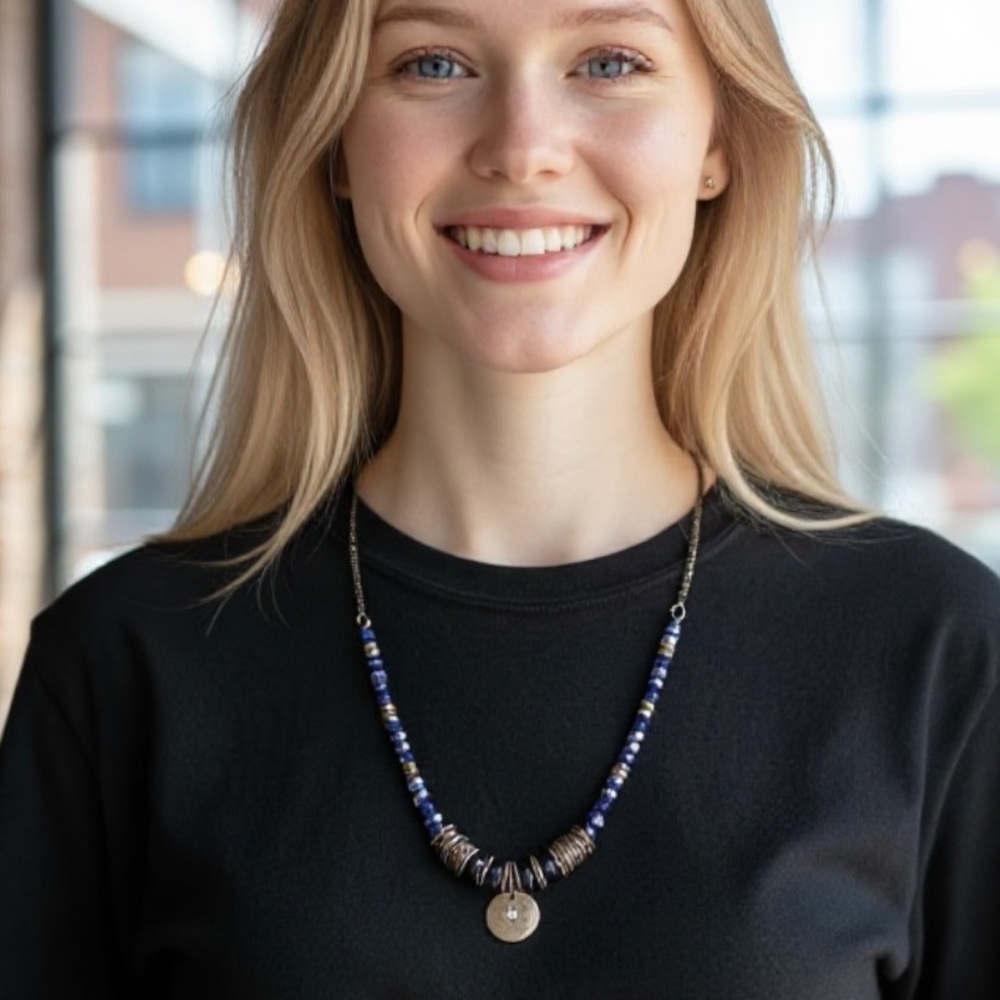 Vintage beaded necklace, signed KC, gorgeous